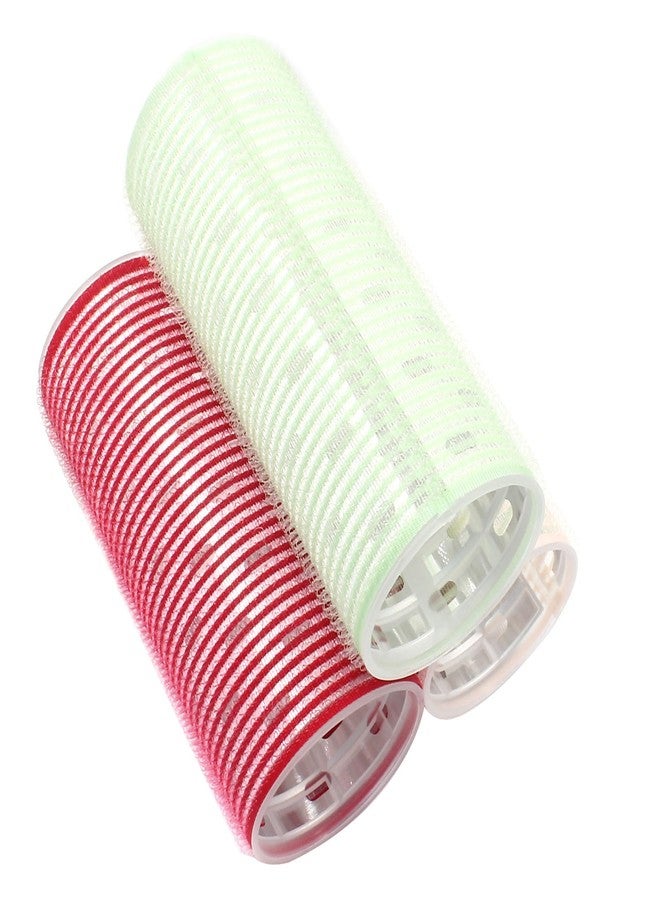 Coufce 4 Pcs Hair Curlers Rollers 2 Inch Self Grip Holding Rollers Aluminium Core Curler Roller Hairdressing Curler for Long Medium Short Thick Fine Hair Volume（Red, Light Pink, Orange, Green） - Image 4
